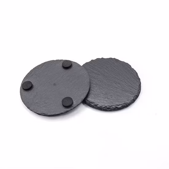 Square Black Silver Stamping Pattern Custom Place Coaster for Table