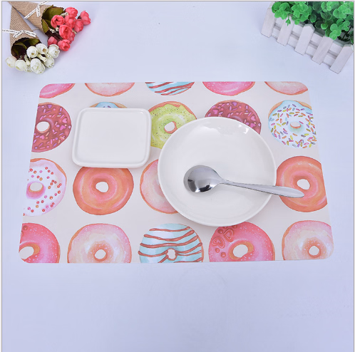 Коврики Ткань Скатерть Роскошный набор для ногтей с принтом ПВХ Кружево Пластик динозавр Агат Стеганое место Цветочная подставка для столовых приборов Блюдо Золотой настольный коврик